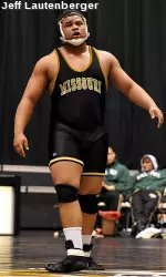 Dominique Bradley pinned his Purdue opponent in 18 seconds.