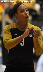 <i>Caitlyn Vann led Mizzou with 16 digs in the match.</i>