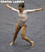 Senior Adrianne Perry took the floor crown with a 9.900 on the event.