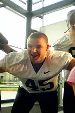 Chase Coffman says the signature line of the award-winning 2008 football ticket commercial.
