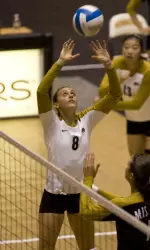 <i>Freshman Kate Harris passed out a career-best 28 assists in the Tigers' sweep of Fairfield.</i>