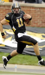 QB Blaine Gabbert runs across the goal line scoring a touchdown against Furman in the second quarter.(AP Photo/L.G. Patterson)