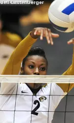 <i>Brittney Brimmage posted a career-best 12 kills while hitting .385.</i>