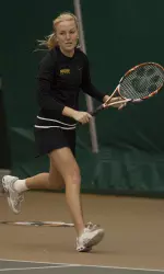 Freshman Andrea Lewis lost to Ohio State's Gabby Steele at No.5 singles, 6-3, 6-4.