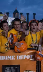 Fans flocked to the Francis Quadrangle to support