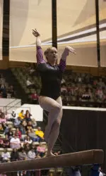 Sophomore Mary Burke earned a new career high on beam (9.875).