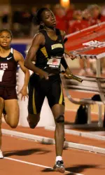 <i>Lana Mims advanced to tomorrow's 100m dash finals.</i>