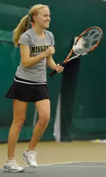 Freshman Andrea Lewis notched her first Big 12 Conference win, with a two-set win over OSU's Alexandra Cristello.