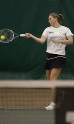 Junior Mallory Weber picked up her fifth win in conference in straight sets over Kansas State's Ana Gomez Aleman.