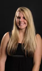 <i>Katie Evans won the women's shot put.</i>