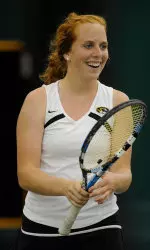 Junior Kaitlyn Ritchie improves to 3-7 in conference at No. 1 singles, upsetting No. 23 Aeriel Ellis of Texas.