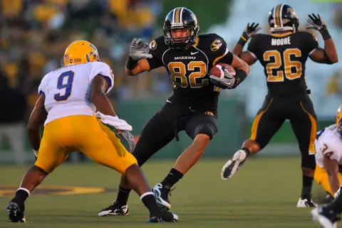 Michael Egnew (82)
Missouri vs McNeese State. Sept. 11, 2010.
Faurot Field - Columbia, Mo.