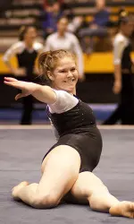 Junior Mary Burke won the all-around with a 39.225.