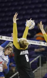 <i>Whitney Little matched the single season block record with her five on Friday.</i>