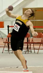 <i>Lars Rise won the heptathlon shot put on Friday.</i>