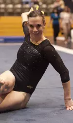 Senior Alex Gold competed in her last regular season meet as a Tiger this afternoon.