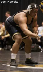 Heavyweight Dom Bradley won two matches on Saturday to finish in third