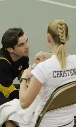 Coach Stuckenschneider gives advice to Tigers