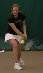 Kaitlyn Ritchie returns a ball