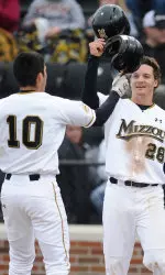 <i>Eric Garcia celebrates with Conner Mach after his two-run homer in the third.</i>