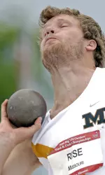 <i>Rise won the decathlon shot put on Wednesday</i>