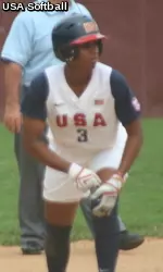 Rhea Taylor scored the first run of the game against Venezuela