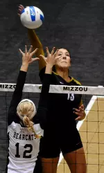 <i>Emily Wilson leads the way with 23 kills on .524 hitting.</i>
