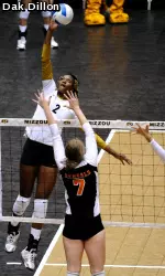 <i>Brittney Brimmage had 18 kills on .773 hitting in the match.</i>
