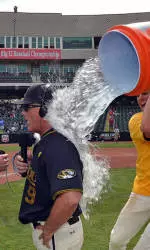 <i>Coach Jamieson gets a Gatorade shower</i>