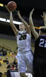 Kayla McDowell narrowly missed a double-double with eight points and 10 rebounds.