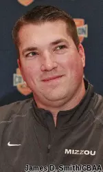 Offensive Coordinator Josh Henson meets with the media Tuesday.