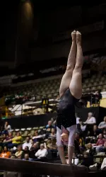 Mackenzie McGill put up a season high 9.900 score on balance beam.