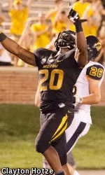 Henry Josey celebrates after his 68-yard TD run in the third quarter.