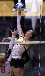 <i>Lisa Henning wrapped up a great day with 11 kills on .500 hitting vs. Towson.</i>