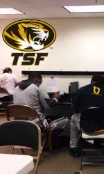 Members of the football team take part in the 2014 Thank-A-Thon