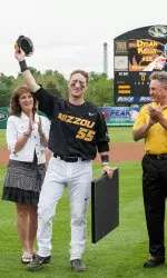 <i>Dylan Kelly doubled and extended his hitting streak to 10 games on Senior Night.</i>