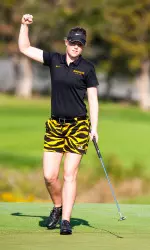 Jess Meek celebrates her shot at the 2014 Johnie Imes.
