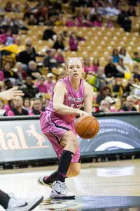 Michelle Hudyn bounce pass pink jersey