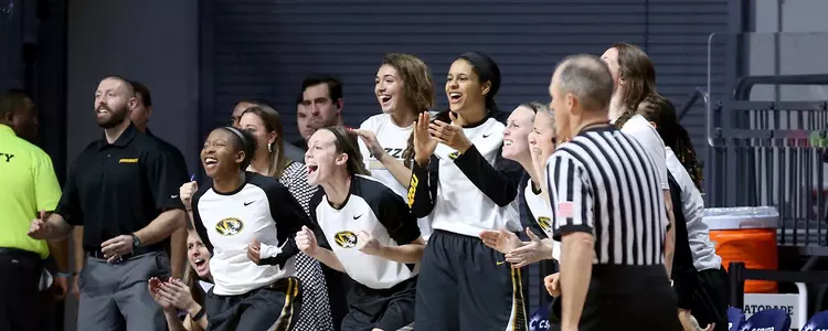 WBB Bench Celebration at Ole Miss 2016