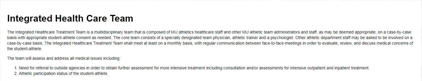 Integrated Health Team