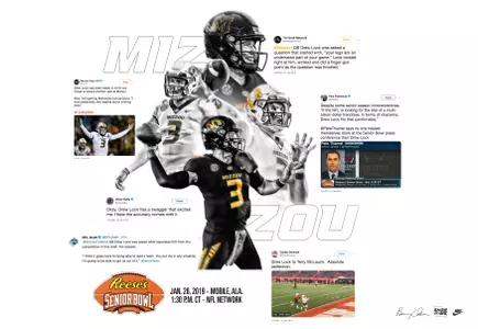 Drew Lock at Senior Bowl