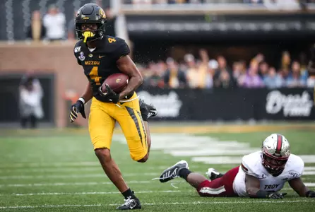 Mizzou wide receiver Jonathan Nance (4).Mizzou Tigers vs. Troy Trojans in Columbia, Mo. on Saturday, Oct. 5, 2019. Hunter Dyke/Mizzou Athletics