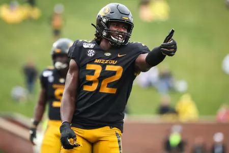 Mizzou linebacker Nick Bolton (32).Mizzou Tigers vs. Troy Trojans in Columbia, Mo. on Saturday, Oct. 5, 2019. Hunter Dyke/Mizzou Athletics