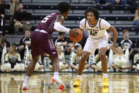 Mizzou guard Dru Smith (12). Mizzou Tigers vs. Southern Illinois Salukis at Mizzou Arena in Columbia, Mo. on Sunday, Dec. 15, 2019. Zach Bland/Mizzou Athletics