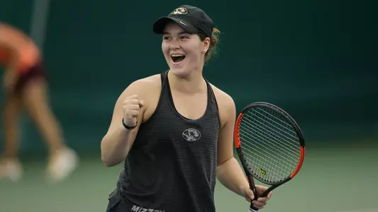 Virginia Tech vs. Mizzou Tigers at Mizzou Tennis Complex in Columbia, Mo. on Sunday, Feb. 3, 2019. Zach Bland/Mizzou Athletics