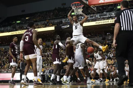 Mizzou forward Mitchell Smith (5). Mizzou Tigers vs. Mississippi State Bulldogs at Mizzou Arena in Columbia, Mo. on Saturday, Feb. 29, 2020. Zach Bland/Mizzou Athletics