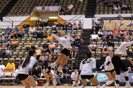 Mizzou Volleyball vs. Auburn at the Hearnes Center on Saturday, October 15, 2022.Lainey Hogg/Mizzou Athletics