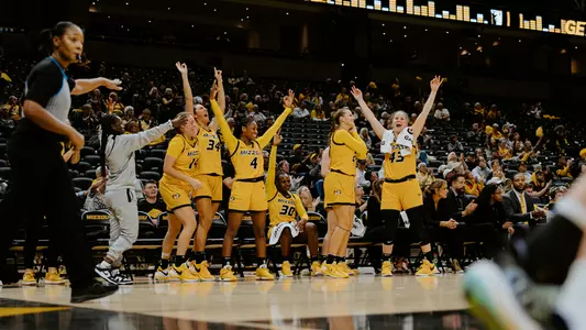 Women's Basketball Bench Celebration