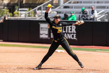 Mizzou Tigers vs. North Texas Mean Green at Mizzou Softball Stadium in Columbia, MO. on Sunday, April 23, 2023.
Jaydyn Isiminger/Mizzou Athletics