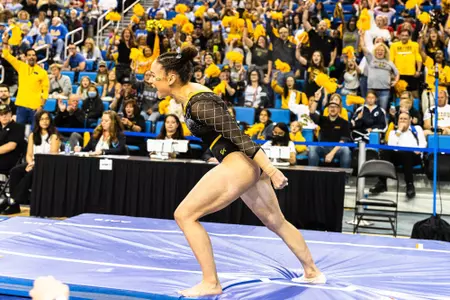 Mizzou Tigers in Day 2 of the NCAA Gymnastics Regional at Pauley Pavilion in Los Angeles, CA on Saturday, April 1, 2023.
Photo by: Jaydyn Isiminger